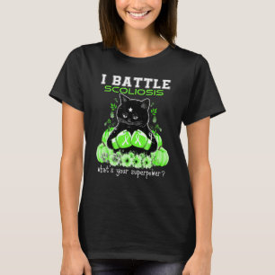 Jag tar emot Scoliosis Awareness Cat T Shirt