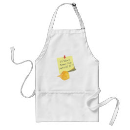 Jag tar en potatis Chip och äter den! Förkläde