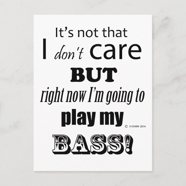 Jag tar hand om Bass Vykort (Framsida)