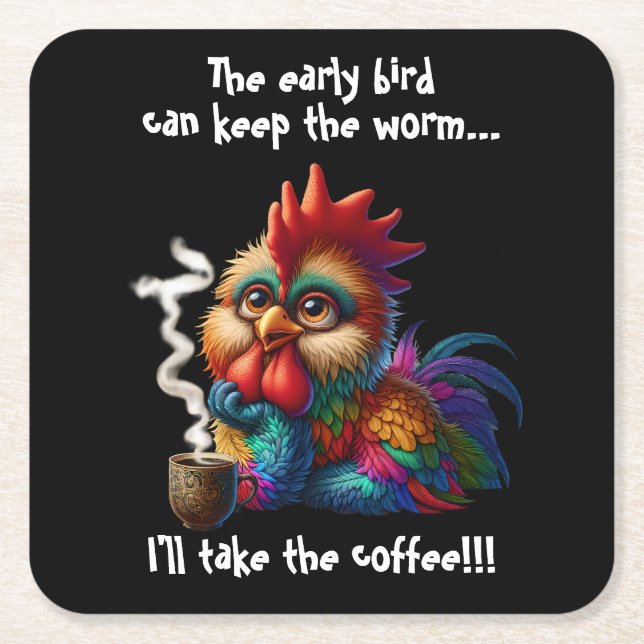 Jag tar kaffet underlägg papper kvadrat (Framsidan)