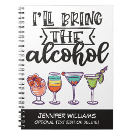 Jag tar med mig roligten med alkoholfärgade cockta anteckningsbok