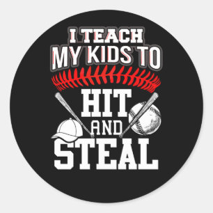 Jag tar mina barn till Slå och Steal - Baseball Ma Runt Klistermärke