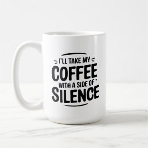 Jag tar mitt kaffe med en tyst sida kaffemugg