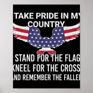 Jag tar pride i mitt land Veteran Patriot America Poster