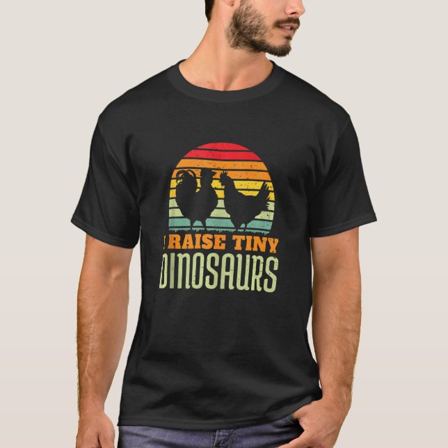 Jag tar upp tiny Dinosaurs Chicken Farmer Animal R T Shirt (Framsida)