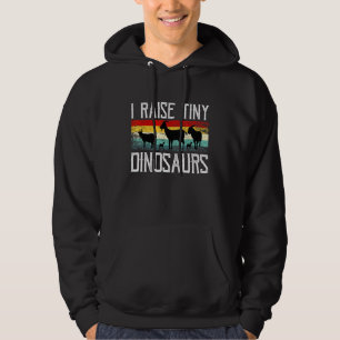 Jag tar upp Tiny Dinosaurs Retro 70-talets Goat Si Hoodie