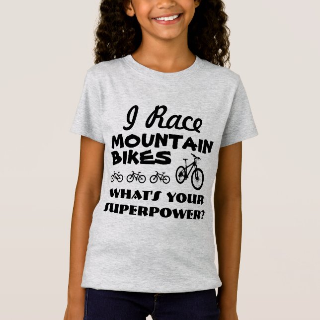 Jag tävlingmountainbiken, vad är din Superpower? Tee (Framsida)