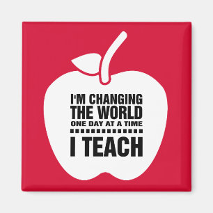 Jag Teach. Lära citat   Apple Gift Magnets Magnet