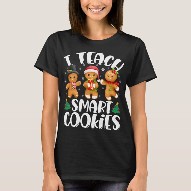 Jag Teach Smart Cookies Jullärare Cute Ginge T Shirt (Framsida)