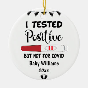Jag testade den positiva Graviden Baby som förvänt Julgransprydnad Keramik