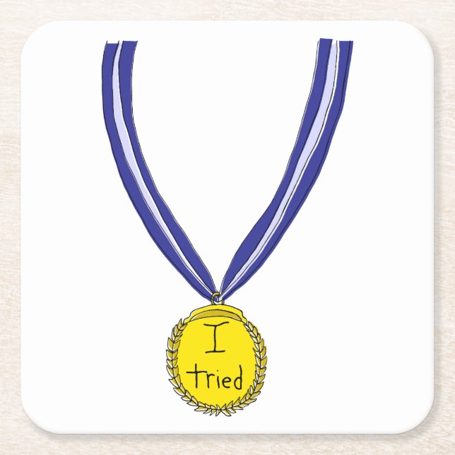 Jag testade Medal Underlägg Papper Kvadrat (Framsidan)