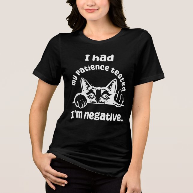 Jag testade min patient Funny cat T Shirt (Framsida)