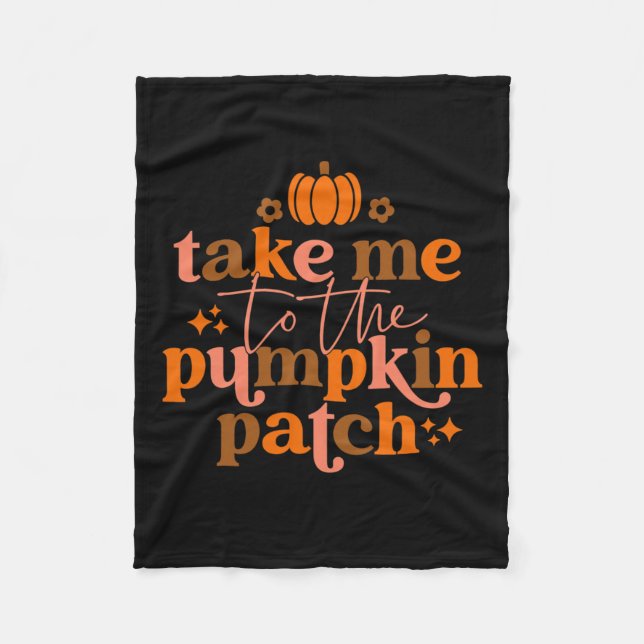 Jag till Pumpkin Patch-höstens Thanksgiving R Fleecefilt (Framsidan)