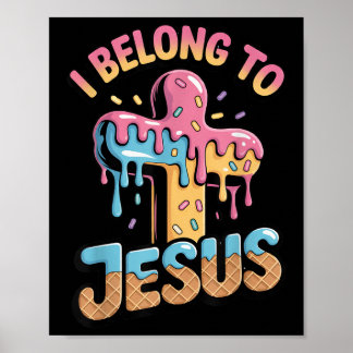 Jag tillhör Jesus Kids Kristna Glass Dropp Bo Poster