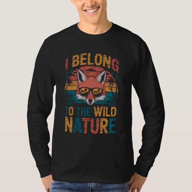 Jag tillhör vilden Retro Fox T Shirt (Framsida)