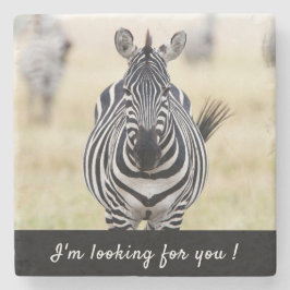 Jag tittar för dig Zebra-foto med text Stenunderlägg