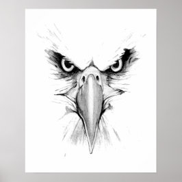 Jag tittar på dig. Eagle Headface Tattoo Poster