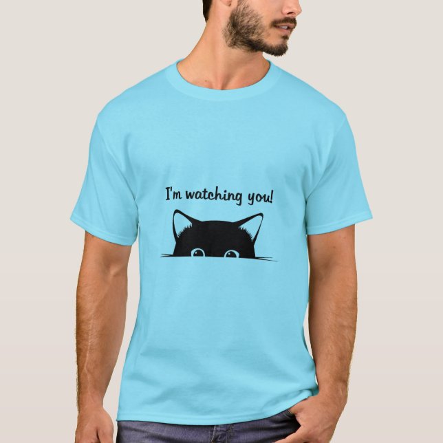 Jag tittar på dig ( katt ) t shirt (Framsida)