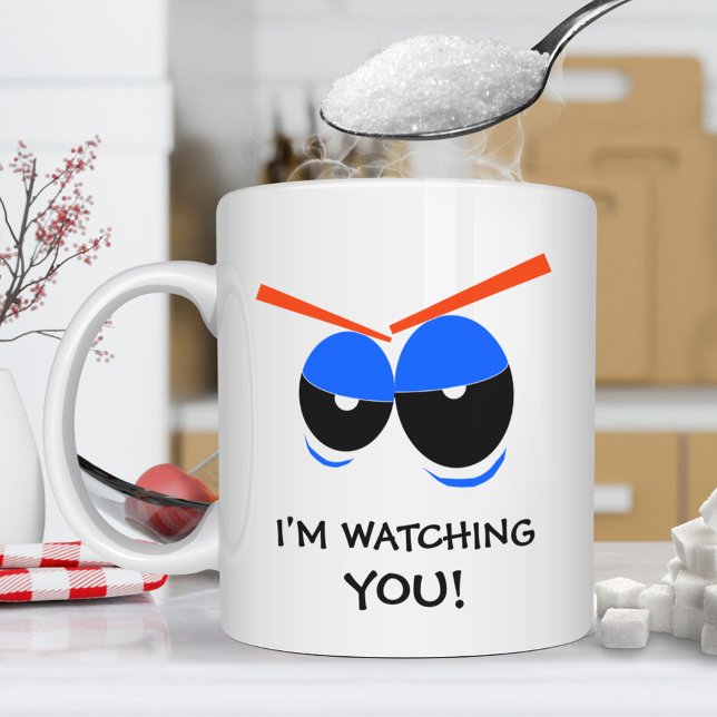 Jag tittar på dig med Beady Öga Kaffemugg (Skapare uppladdad)