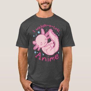 Jag tittar på en stor animering, söt axolotl kawai t shirt