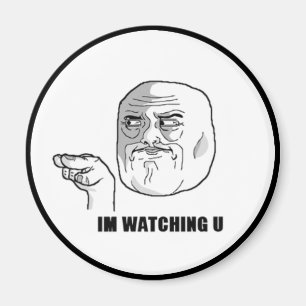 Jag tittar på U Tecknad Ansikte. Magnet