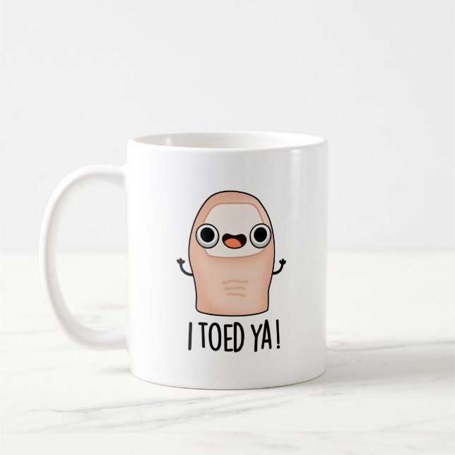 Jag Toed Ya Funny Big Toe Pun Kaffemugg (Vänster)