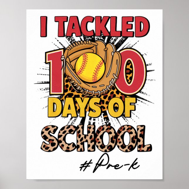 Jag tog 100 dagar med "pre-k Softbyll Leopard Kids Poster (Framsidan)
