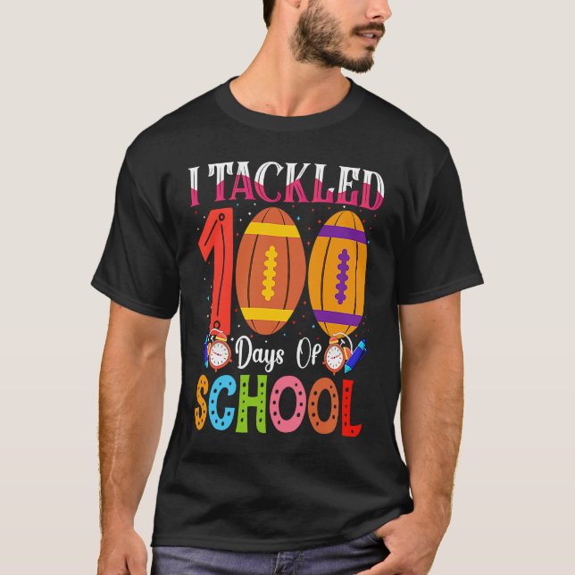 Jag tog 100 dagar med skolans fotbojor 100 dagar t shirt (Framsida)