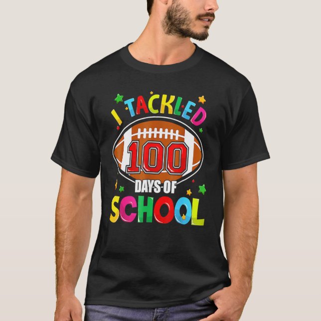 Jag tog 100 dagar med skolfotboll 100 dagar B T Shirt (Framsida)