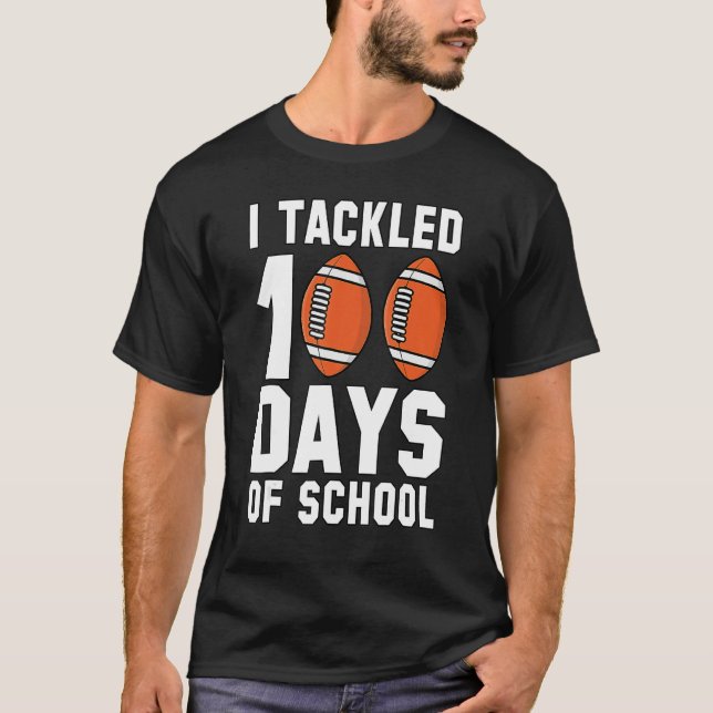 Jag tog 100 dagar med skolfotboll 100 dagar B T Shirt (Framsida)