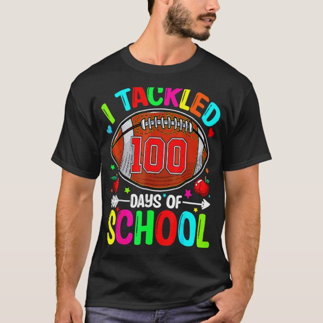 Jag tog 100 dagar med skolfotboll 100 dagar B T Shirt (Framsida)