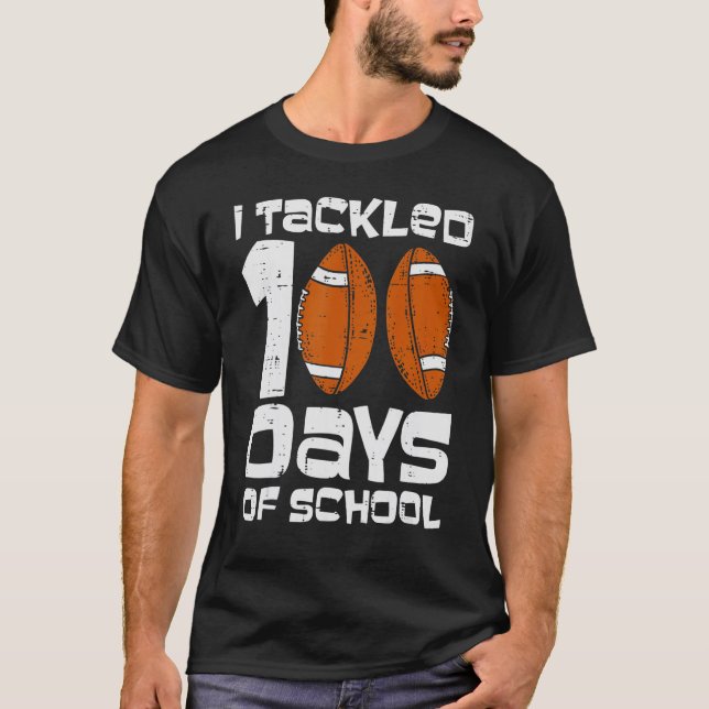 Jag tog 100 dagar med skolfotboll 100 dagar. t shirt (Framsida)