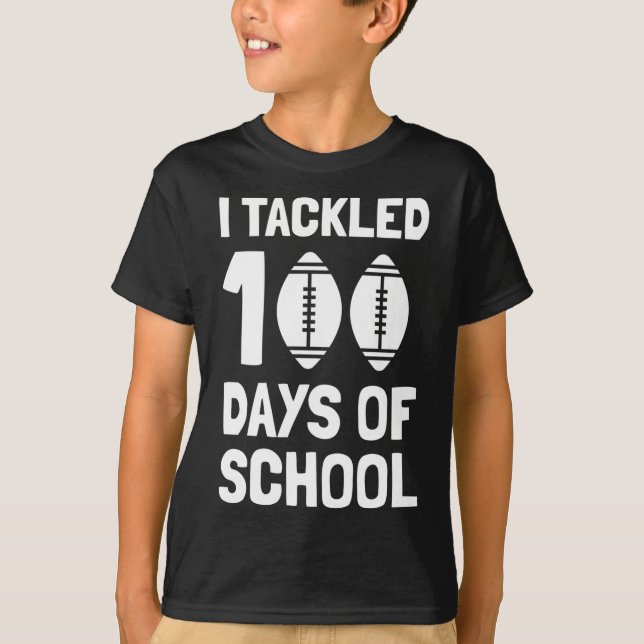 Jag tog 100 dagar med skolfotboll 100 dagar t shirt (Framsida)