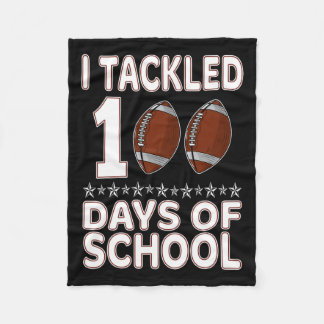 Jag tog 100 dagar med skolfotboll Lycklig 100 Fleecefilt