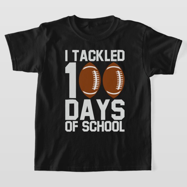 Jag tog 100 dagar med skolfotskonstruktion t shirt (Laydown)