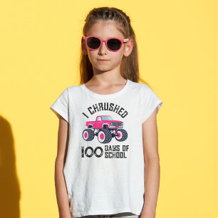 Jag tog 100 dagars rosa monster lastbil t shirt