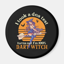 Jag tog DNA-test. Jag är Dart Witch Funny Hallowee Magnet