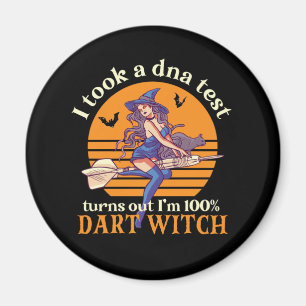 Jag tog DNA-test. Jag är Dart Witch Funny Hallowee Magnet