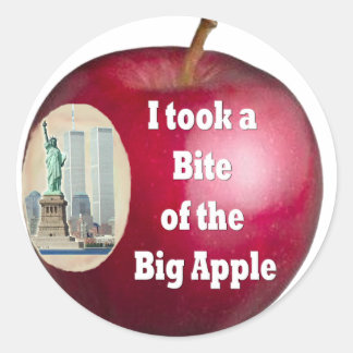 Jag tog en Bita ur Big Apple, av Rossouw Runt Klistermärke