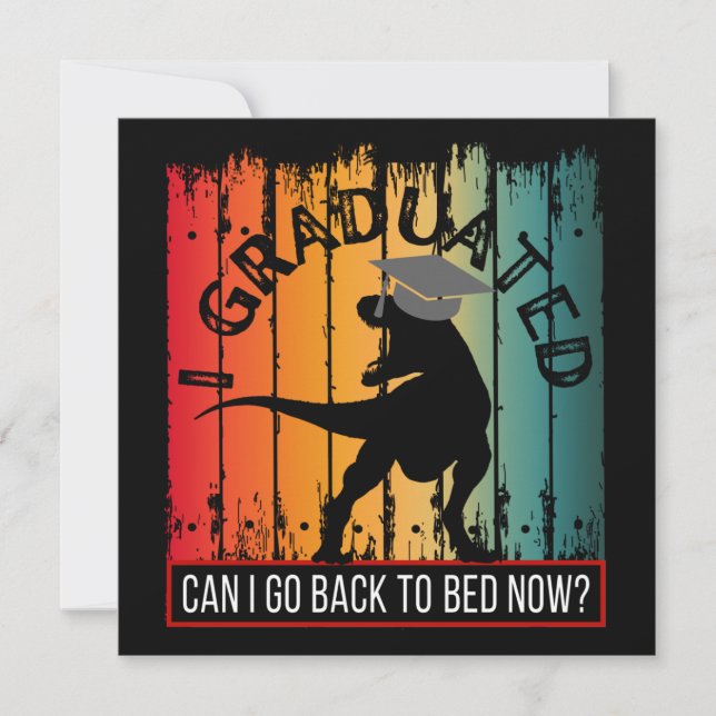 jag tog examen, kan jag gå och lägga mig nu? inbjudningar (Framsida)