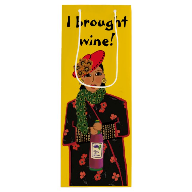 Jag tog med Vin! Gult Vin Gift Bag (Framsidan)