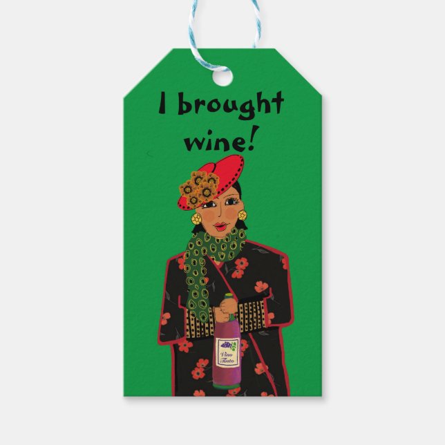 Jag tog med Vin! Märkre Presentetikett (Framsidan)