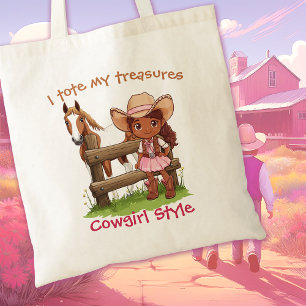 Jag tog mina kurser Cowgirl Stil Cute Tote Bag Tygkasse