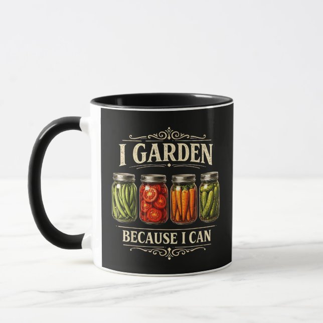Jag trädgårdsar för att jag kan Rolig trädgårdsskö Mugg (Vänster)