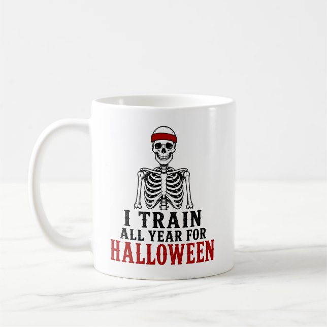 Jag Tränar Hela Året Roligt Halloween-present Kaffemugg (Vänster)