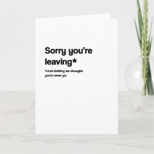 Jag trodde att du aldrig skulle Lämna/Pension/nytt Kort