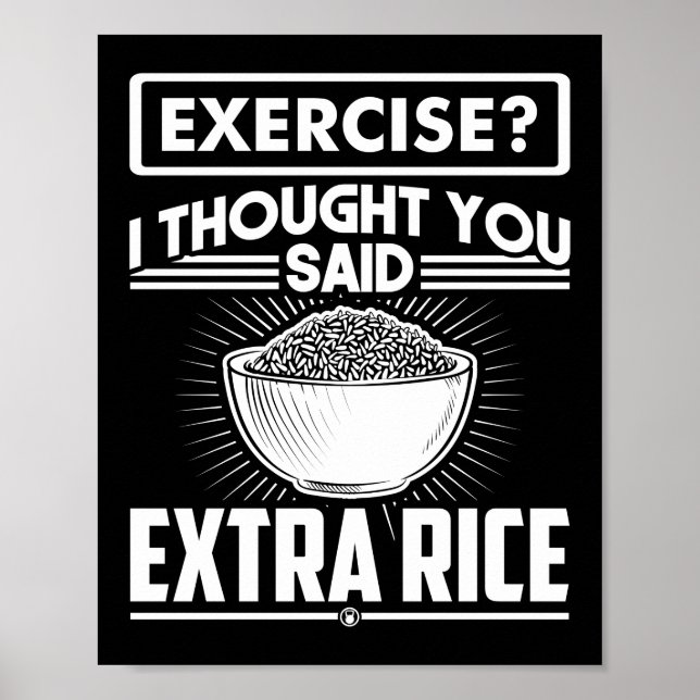 Jag trodde att du sa Extra Ris Funny Gym Poster (Framsidan)
