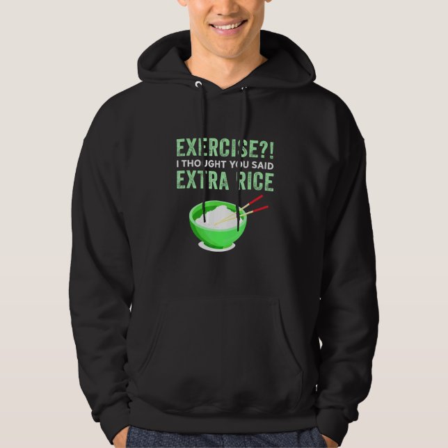 Jag trodde att du sa Extra Ris Lazy Food Q Hoodie (Framsida)