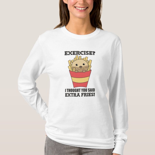 Jag trodde att du sa Fries Funny Otter T Shirt (Framsida)