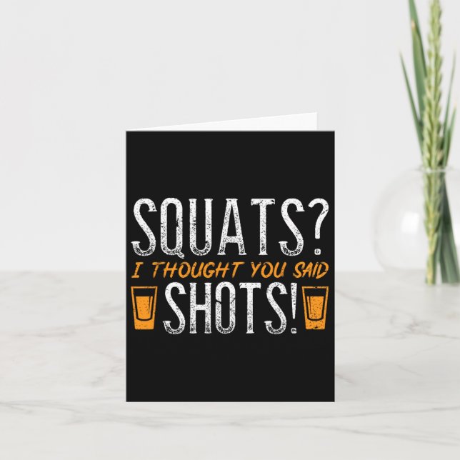 Jag trodde att du sa Shots! Funny Fitness Gym Kort (Framsida)